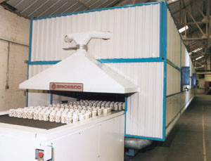 DECORATING ALLOY BELT KILN FIRING AT 800°C - 900°C